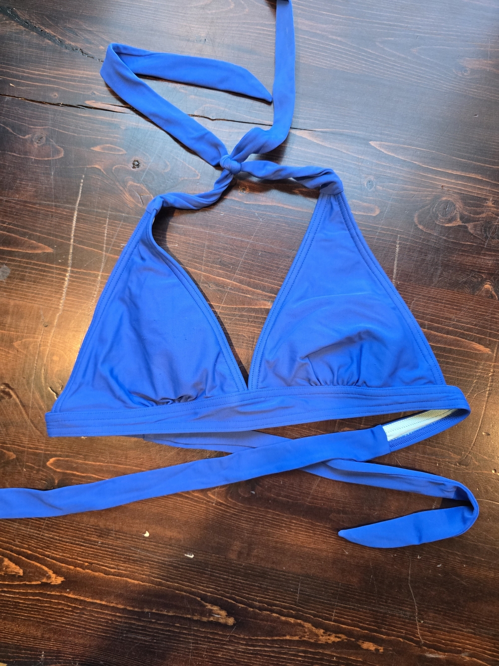 prAna Royal Blue Wrap Triangle Bikini Top - Size XS